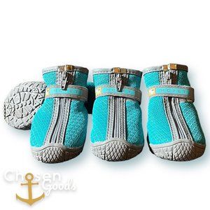 Waterproof Dog Boots Shoes Teal Blue Small Zipper Set Of 4 Anti-Slip Winter Dogs